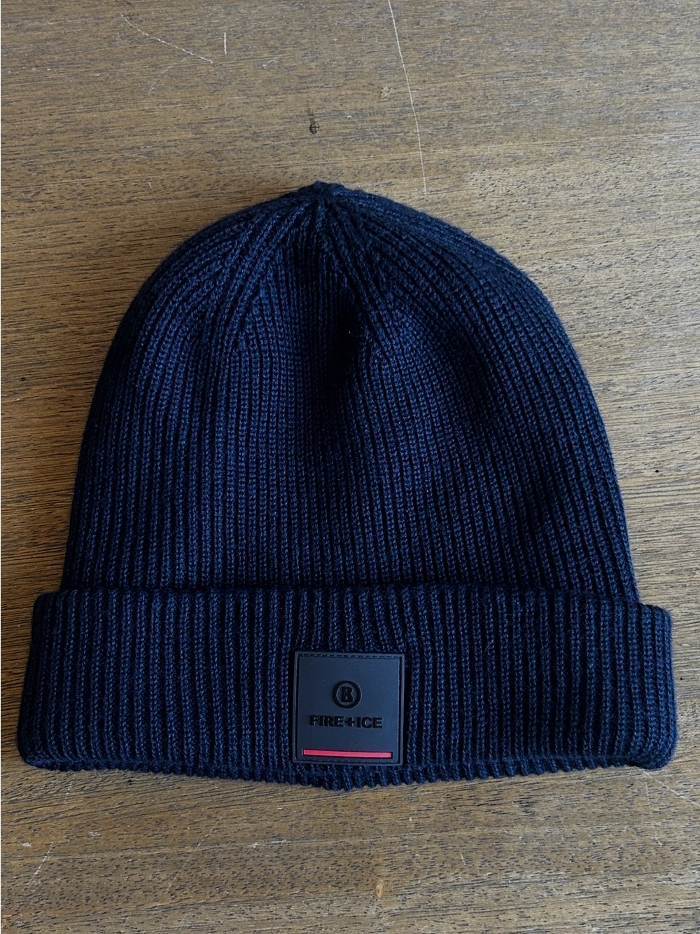 Bogner Fire + Ice Hat. Classic Ribbed Knit Beanie Urban Style Wool Blend Black